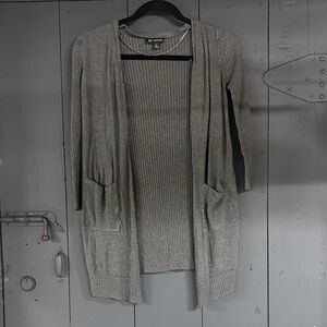 INC International Concepts Gray Ribbed Cardigan